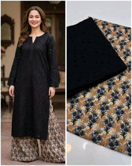 Chikankari Shirt With Printed Trouser 2pc Lawn Suit