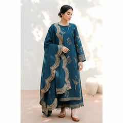 Luxury Embroidered Dhanak 3pc