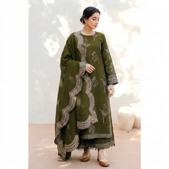 Luxury Embroidered Dhanak 3pc
