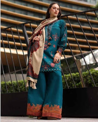 Luxury Embroidered Dhanak 3pc