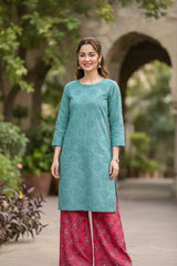 Chikankari Shirt With Printed Trouser 2pc Lawn Suit