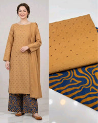 Chikankari Shirt With Printed Trouser 2pc Lawn Suit