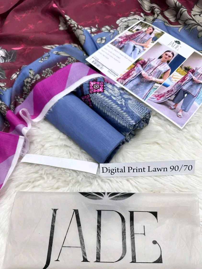 Premium Digital Print Lawn 3pc Suit