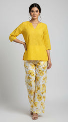 Chikankari Shirt With Printed Trouser 2pc Lawn Suit