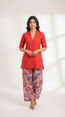 Chikankari Shirt With Printed Trouser 2pc Lawn Suit