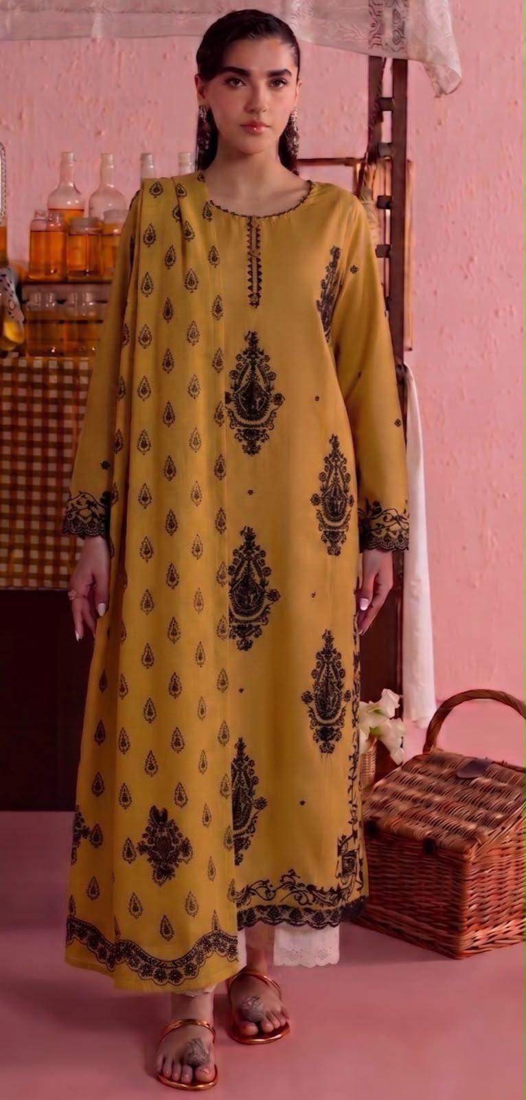 Luxury Embroidered Dhanak 3pc