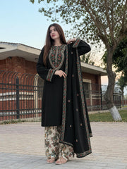 Luxury Embroidered Dhanak 3pc