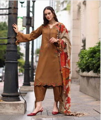 Luxury Embroidered Dhanak 3pc