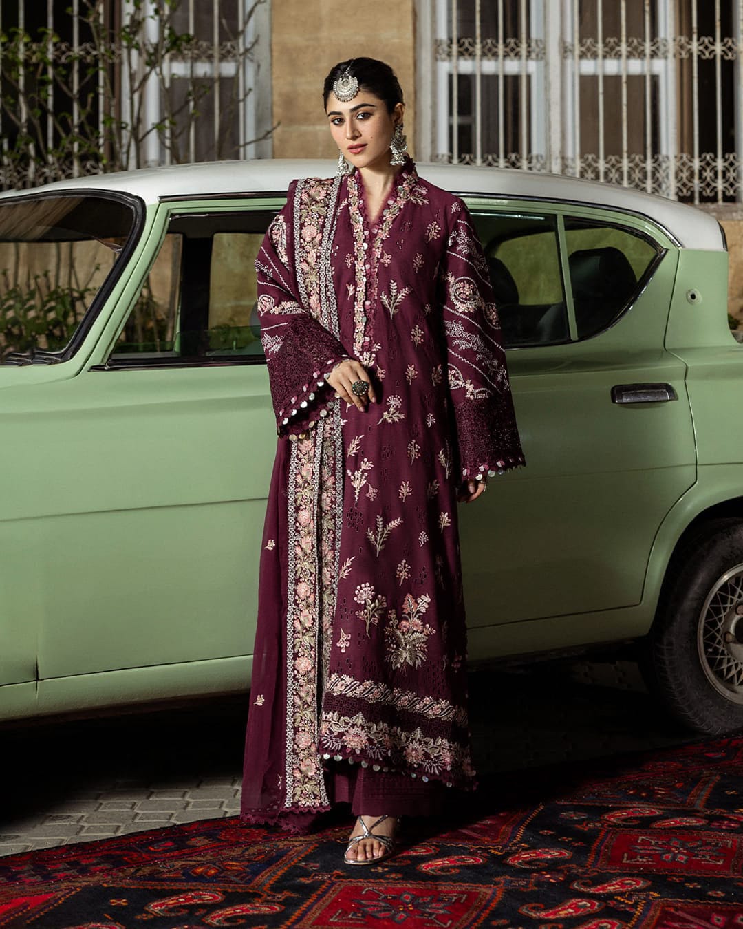 Luxury Embroidered Dhanak 3pc