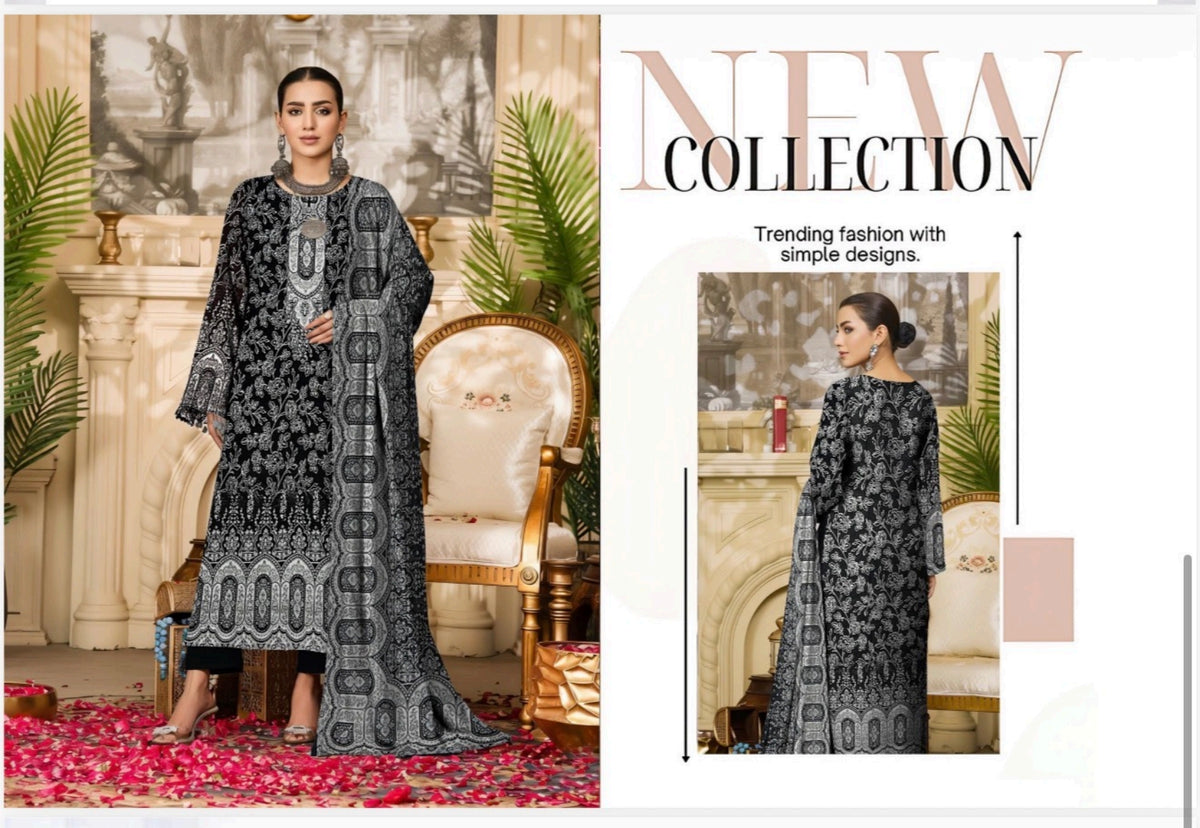 Signature Printed 3pc Lawn Suit