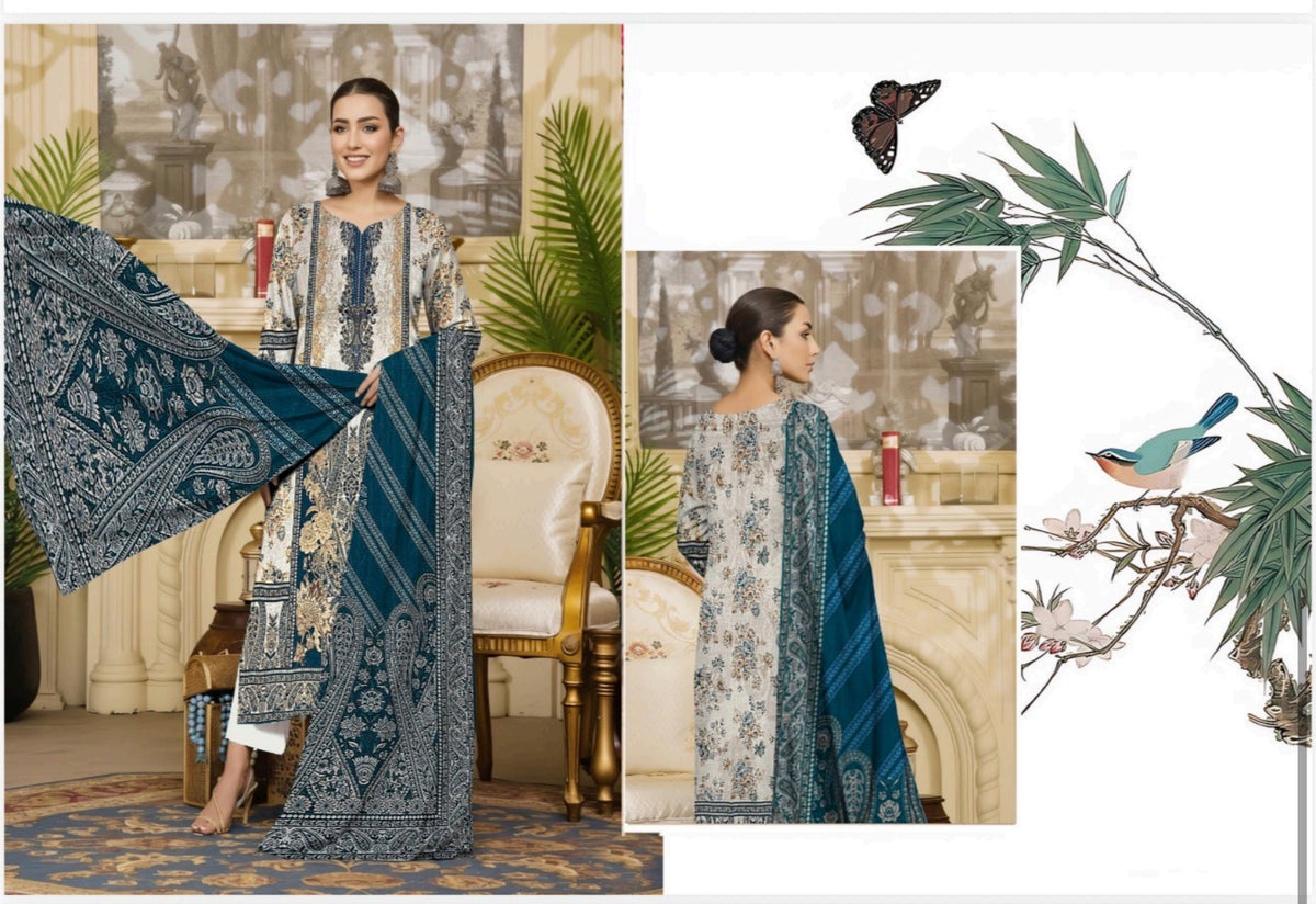 Signature Printed 3pc Lawn Suit