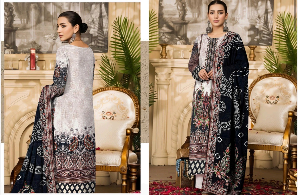 Signature Printed 3pc Lawn Suit