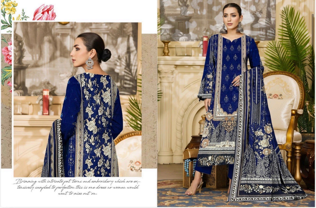 Signature Printed 3pc Lawn Suit